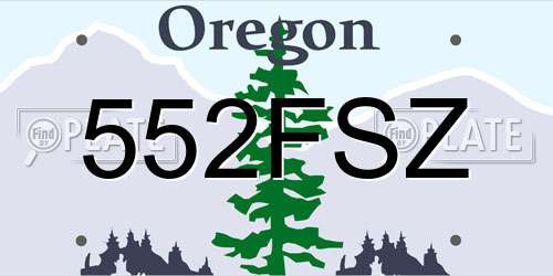 552FSZ Oregon License Plate