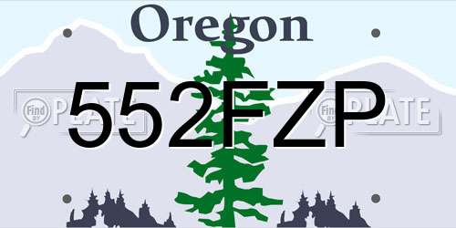 552FZP Oregon License Plate