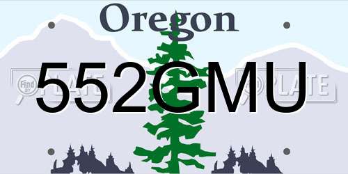552GMU Oregon License Plate