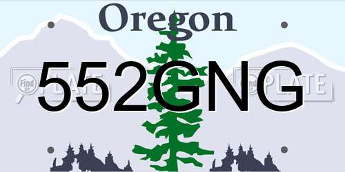 552GNG Oregon License Plate