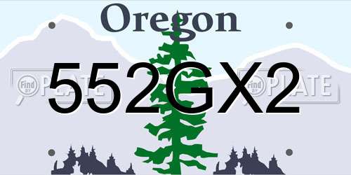 552GX2 Oregon License Plate