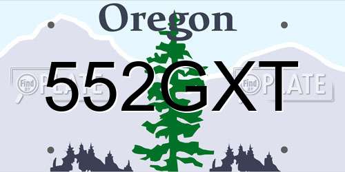 552GXT Oregon License Plate