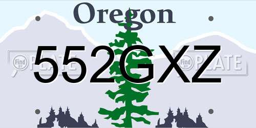 552GXZ Oregon License Plate