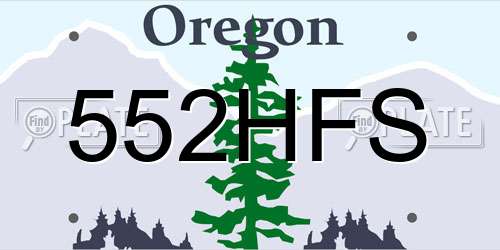552HFS Oregon License Plate