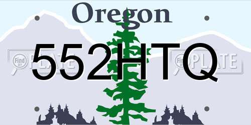 552HTQ Oregon License Plate
