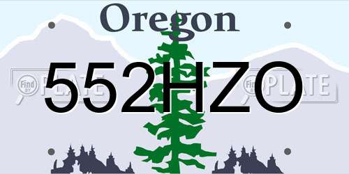 552HZO Oregon License Plate