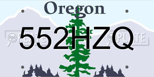 552HZQ Oregon License Plate