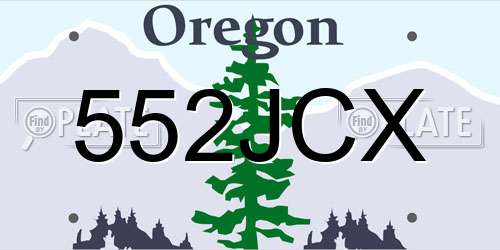 552JCX Oregon License Plate