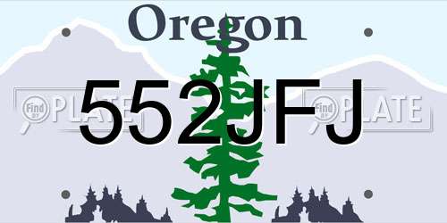 552JFJ Oregon License Plate