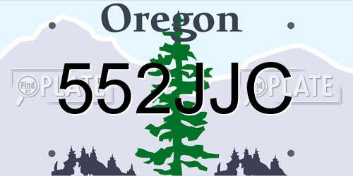 552JJC Oregon License Plate
