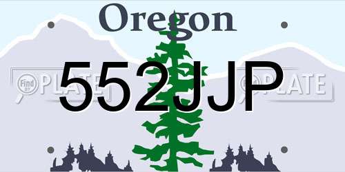 552JJP Oregon License Plate
