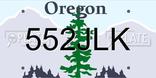 552JLK Oregon License Plate