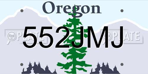 552JMJ Oregon License Plate