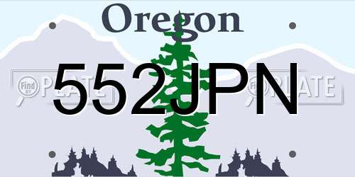 552JPN Oregon License Plate