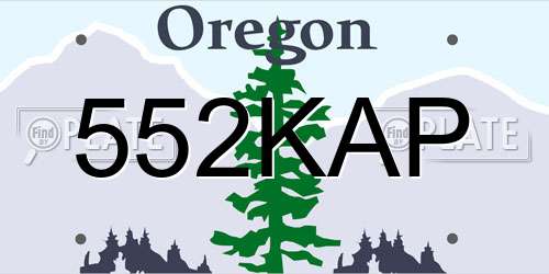 552KAP Oregon License Plate