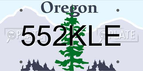 552KLE Oregon License Plate