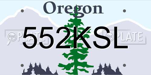 552KSL Oregon License Plate