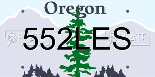 552LES Oregon License Plate