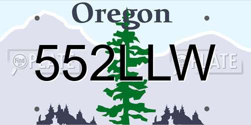 552LLW Oregon License Plate