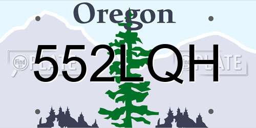 552LQH Oregon License Plate