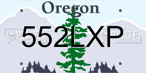 552LXP Oregon License Plate