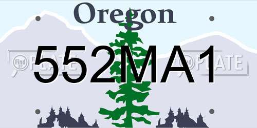 552MA1 Oregon License Plate