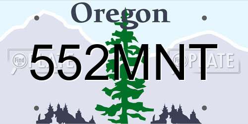 552MNT Oregon License Plate