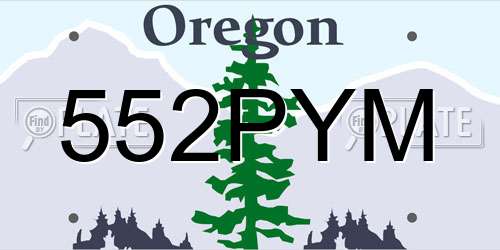 552PYM Oregon License Plate