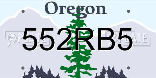 552RB5 Oregon License Plate