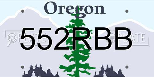 552RBB Oregon License Plate