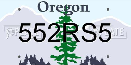 552RS5 Oregon License Plate