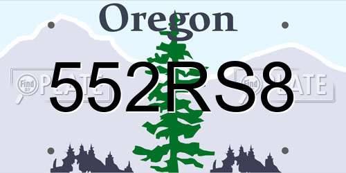 552RS8 Oregon License Plate