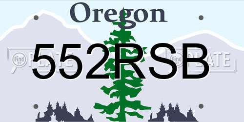 552RSB Oregon License Plate