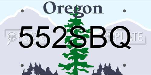 552SBQ Oregon License Plate