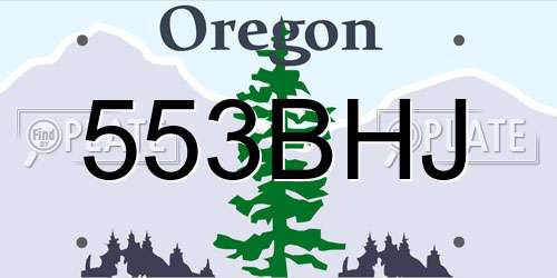 553BHJ Oregon License Plate