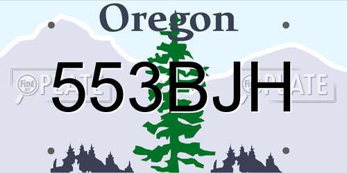 553BJH Oregon License Plate