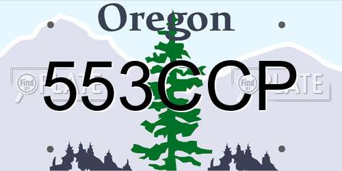 553CCP Oregon License Plate
