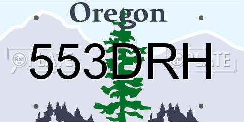 553DRH Oregon License Plate