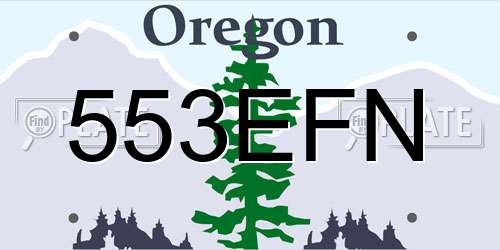 553EFN Oregon License Plate
