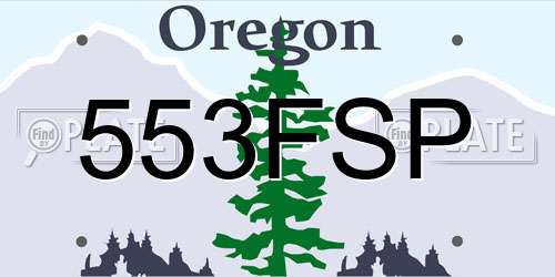 553FSP Oregon License Plate