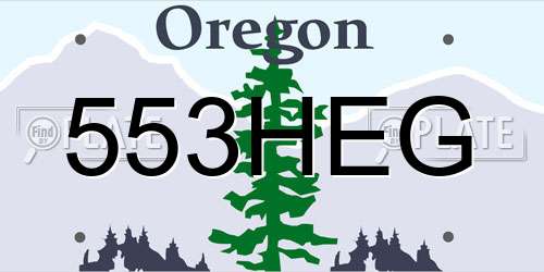 553HEG Oregon License Plate