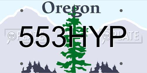 553HYP Oregon License Plate