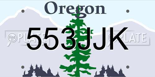 553JJK Oregon License Plate