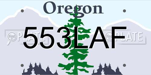 553LAF Oregon License Plate