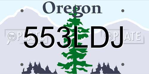 553LDJ Oregon License Plate