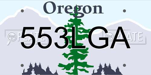 553LGA Oregon License Plate