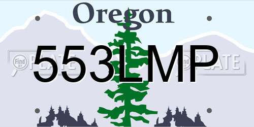 553LMP Oregon License Plate