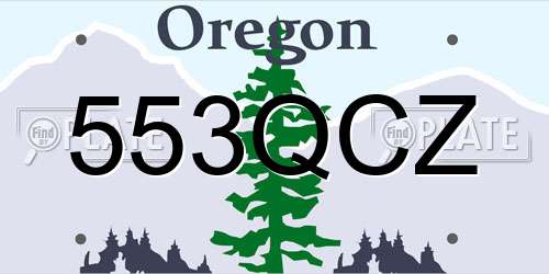 553QCZ Oregon License Plate