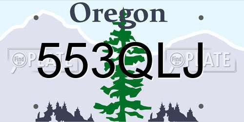 553QLJ Oregon License Plate