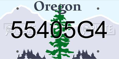 55405G4 Oregon License Plate